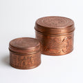 Joyeros-Metal-15 x 15 x 10 cm-11 x 11 x 7 cm-Cobre antiguo-Bajorrelieve clásico