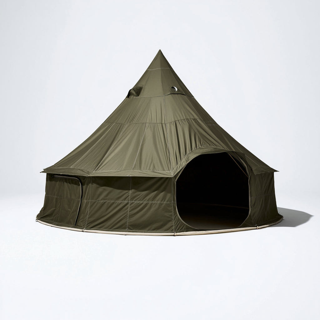 Tiendas de Campaña Familiares - Poliéster Oxford - 420x420x285 cm - Verde Oliva - Bell Tent Familiar