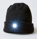 Gorros con Luz LED - Acrilico - 28 x 22 cm - Negro - Clasico con luz frontal circular