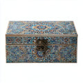Joyeros - Madera-Metal - 25 x 15 x 8 cm - Azul-Crema-Marron-Naranja - Mosaico ornamental
