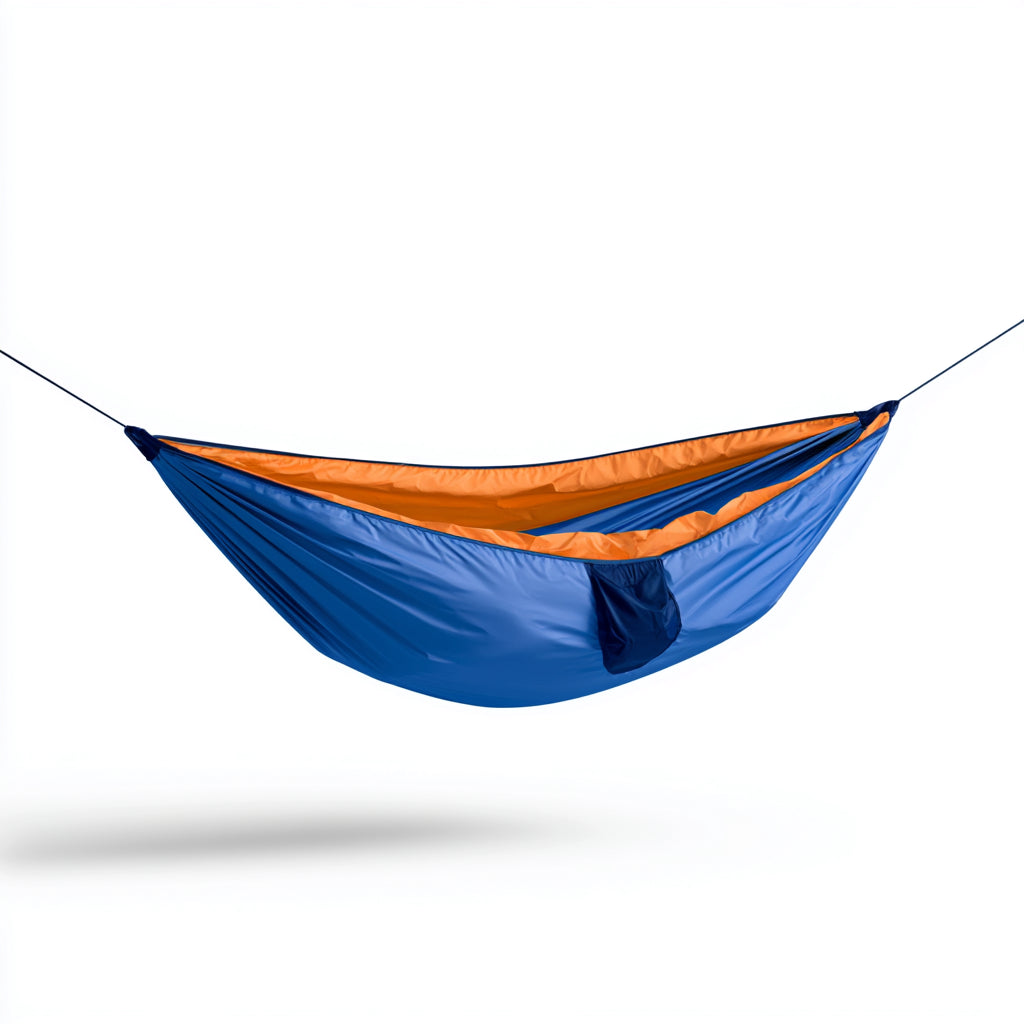 Hamacas - Nylon - 285x145 cm - Azul-Naranja - Portátil