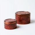 Joyeros-Metal-14 x 14 x 9 cm-10 x 10 x 6 cm-Marrón rojizo-Cobre-Vintage tallado