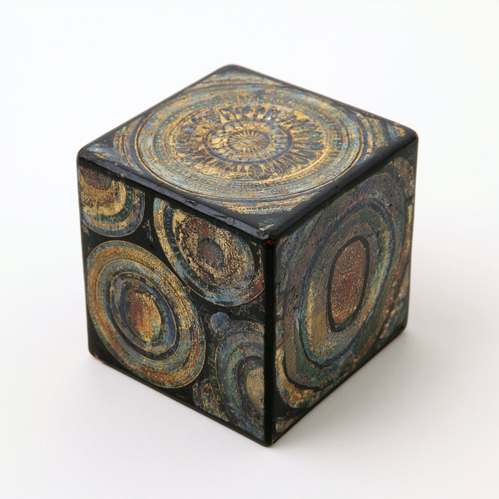 Joyeros-Madera-12 x 12 x 12 cm-Negro-Dorado-Azul-Verde-Marrón-Vintage
