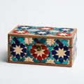 Joyeros - Madera-Metal - 24 x 13 x 8 cm - Azul-Rojo-Crema-Marron - Mosaico artesanal