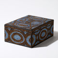 Joyeros - Madera-Metal - 24 x 16 x 9 cm - Negro-Azul-Dorado-Marron - Motivo circular